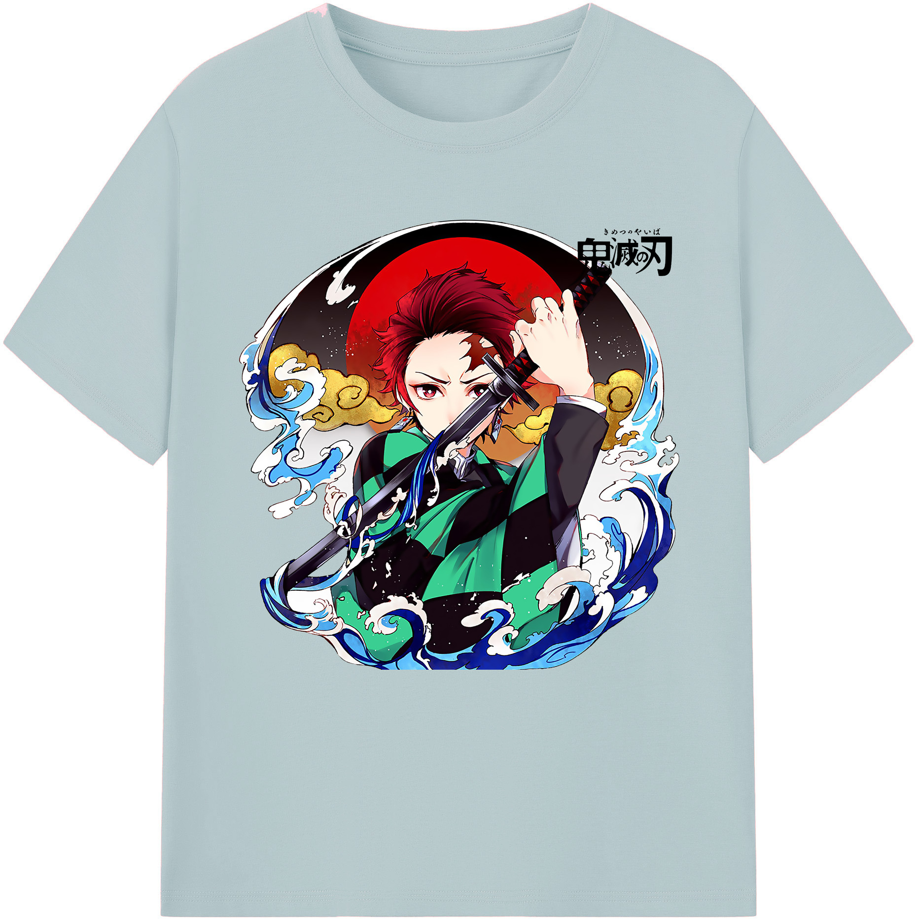 （画像用） 鬼滅の刃 竈門 炭治郎／かまど たんじろう Kamado Tanjirou 綿100％半袖Tシャツ（フロントプリント）